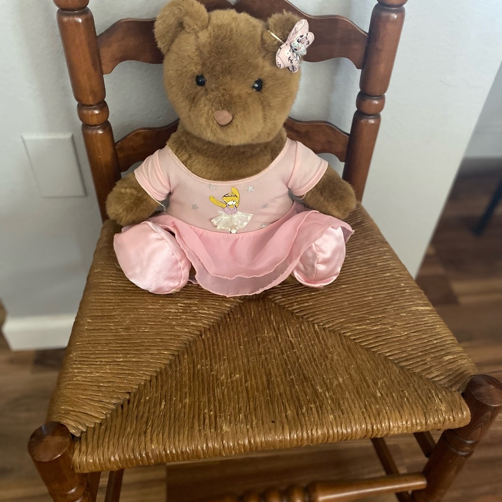 Build-A-Bear Cute Ballerina 16” light Brown Bear & Pink Tutu outfit